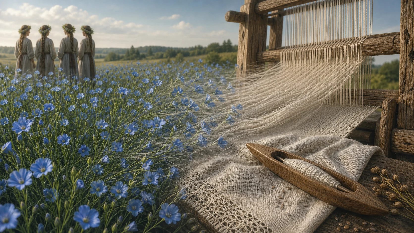 Flax, Flax, Flax Blossom illustration