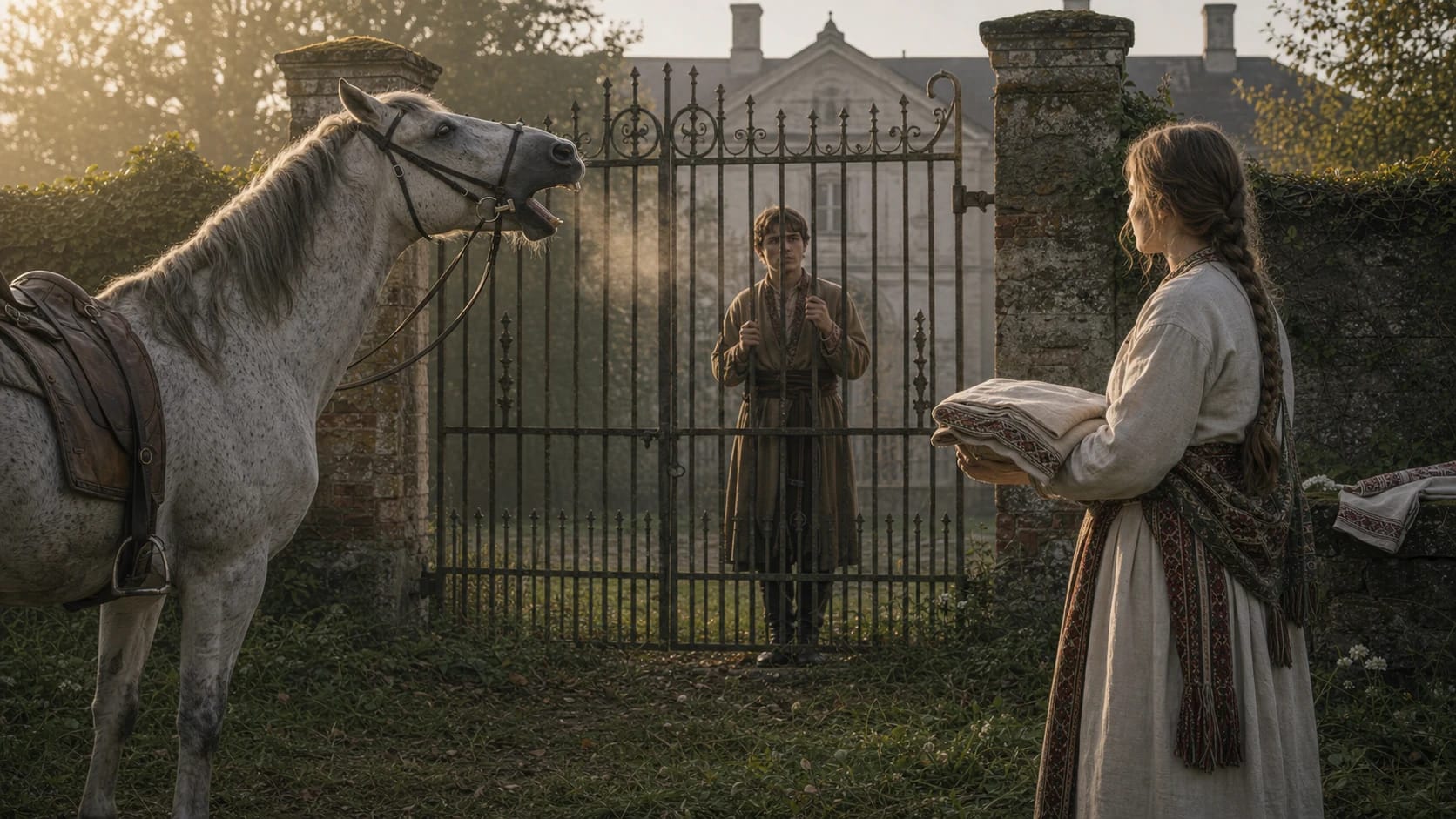 The Grey Horse Neighed at the Manor illustration