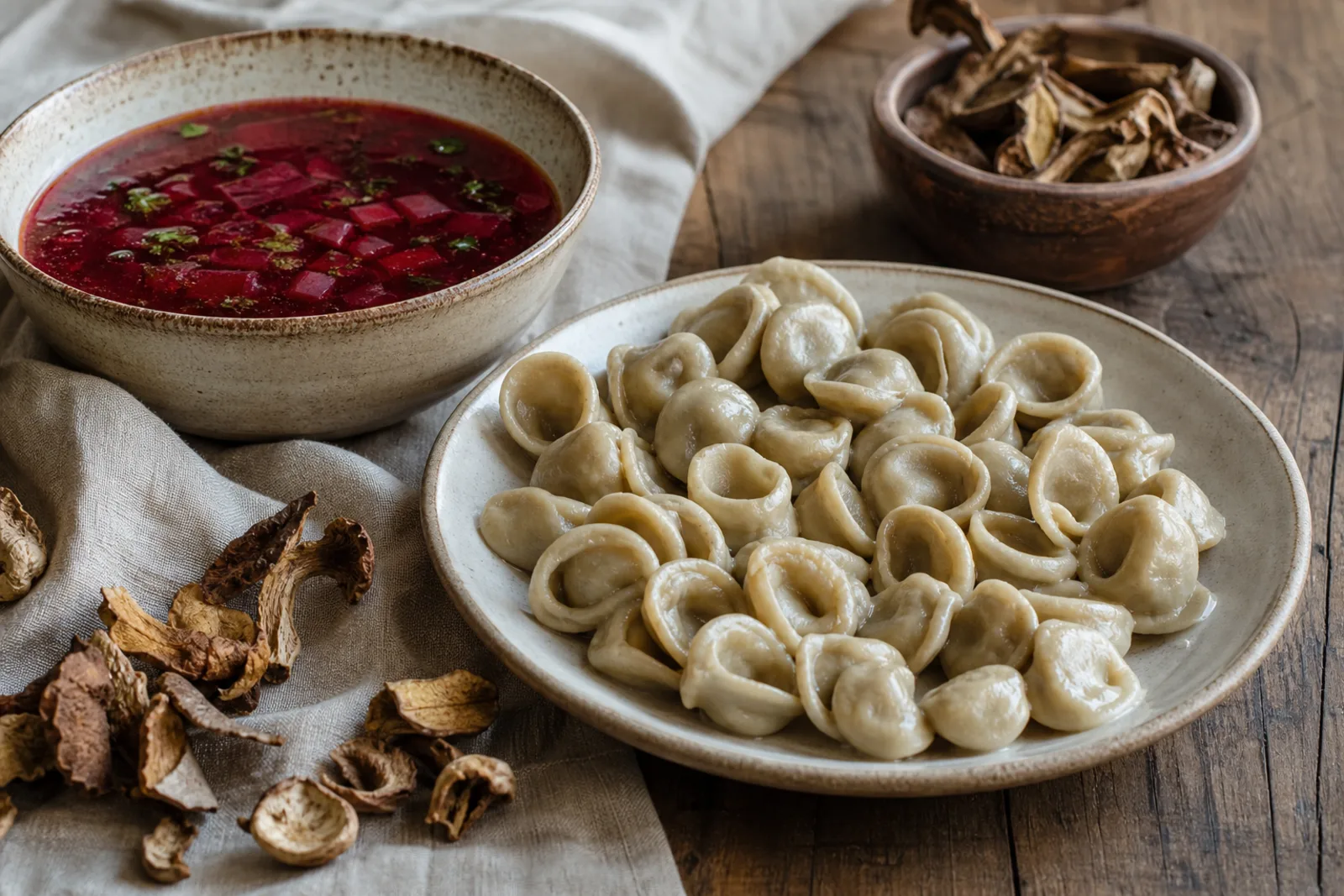 Auselės: small ear-shaped dumplings or sweet fried pastries in a Lithuanian traditional food context