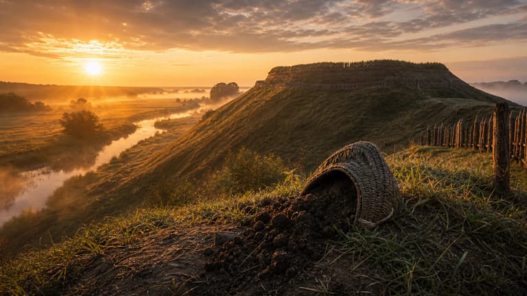 Bakainiai hillfort by the Liaudė River with the mood of a legend about a hill heaped up with caps
