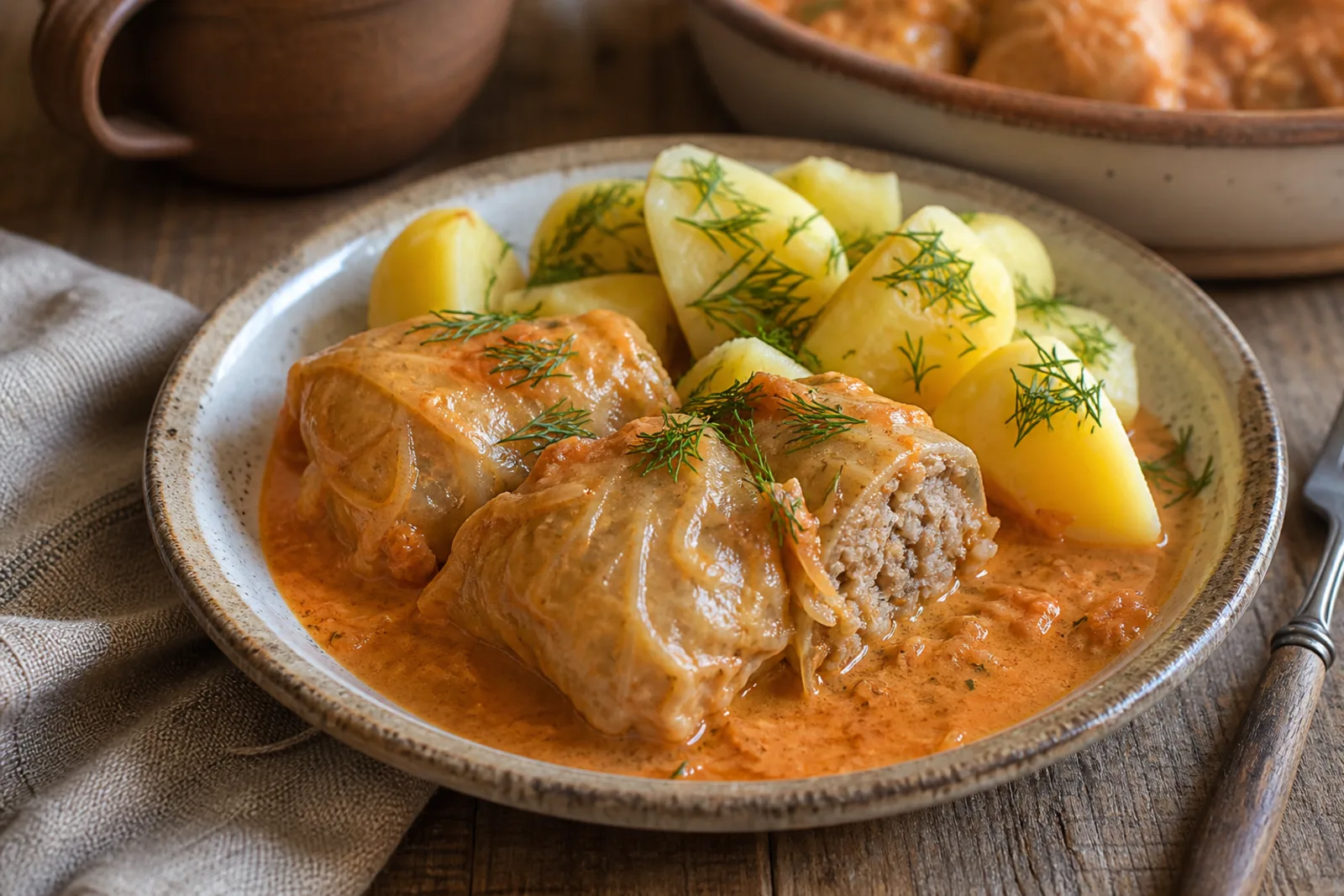 Баланделяй: мясные рулетики, тушённые в капустных листьях, в литовском традиционном кулинарном контексте