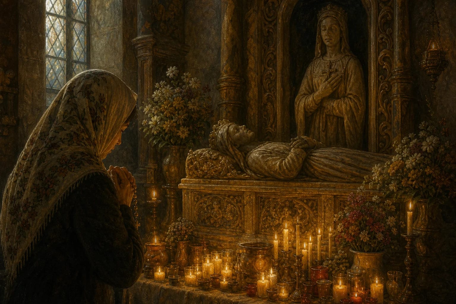 Barbora Žagarietė visual interpretation with Barbora Žagarietė, Žagarė, devotion motifs