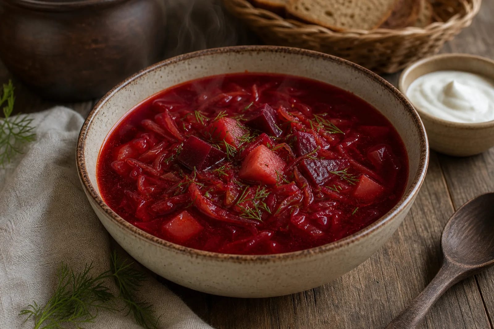 Barščiai: hot beet soup in a Lithuanian traditional food context