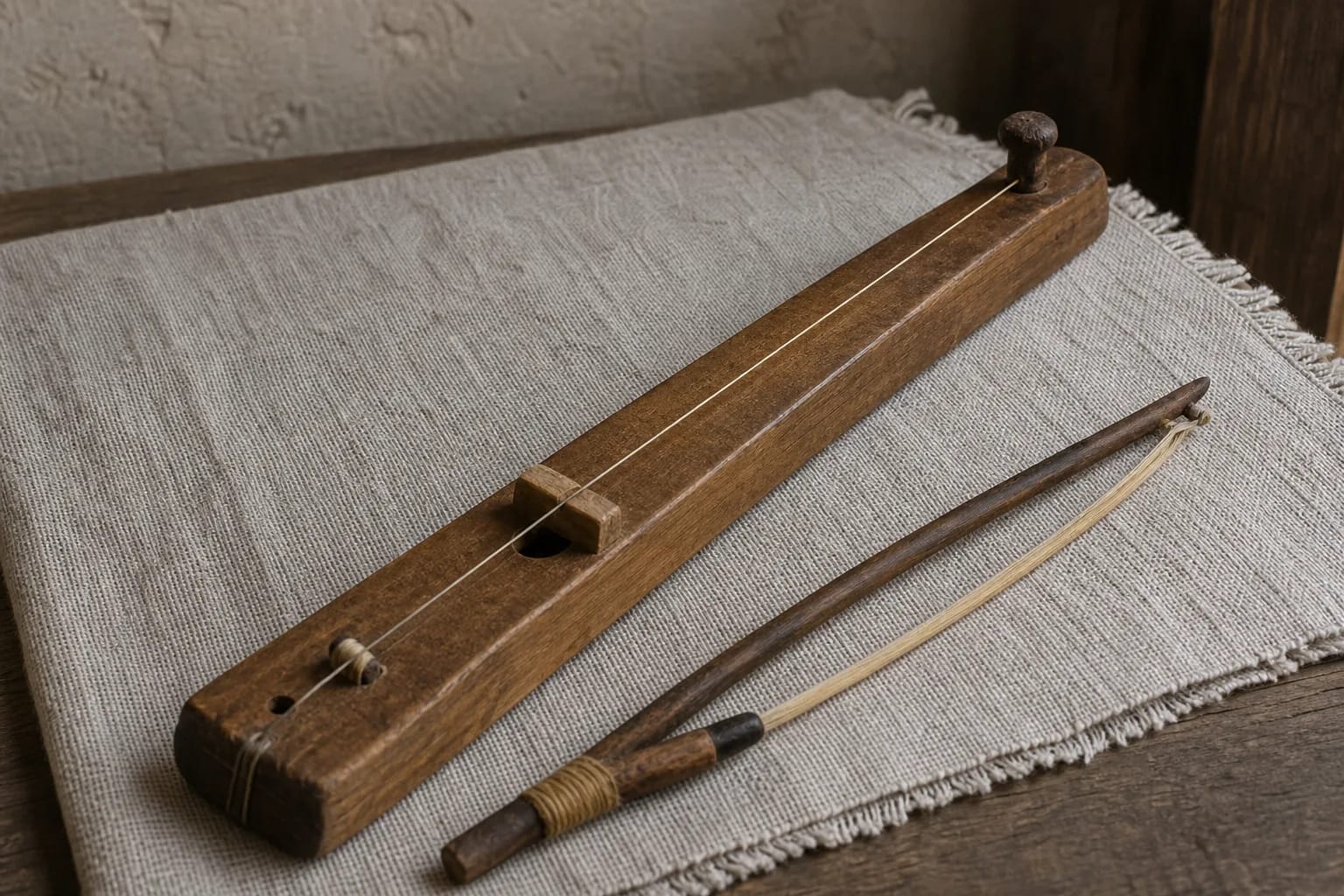 A dzindzinis one-string body with bow