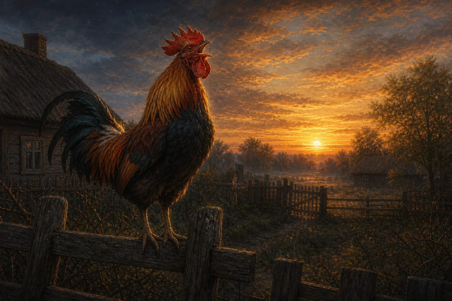 A crowing rooster at dawn as a symbol of fire and the end of night in Lithuanian folklore
