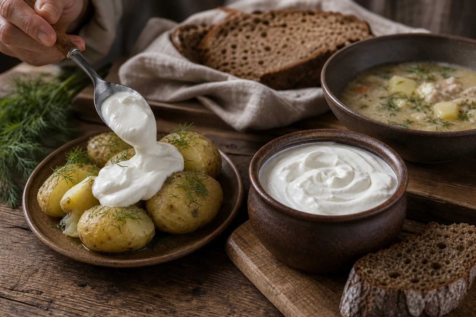 Grietinė: cultured cream product and traditional condiment in a Lithuanian traditional food context