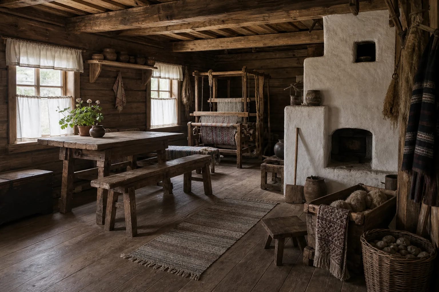 The gryčia was the place of daily family life, work, and meals.