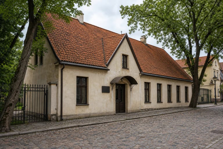 Jonas Mekas Visual Arts Center surroundings on Malūnų Street in Užupis