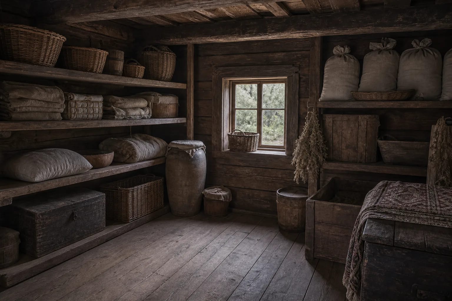 The kamara was a cooler auxiliary space for food, clothing, and household goods.