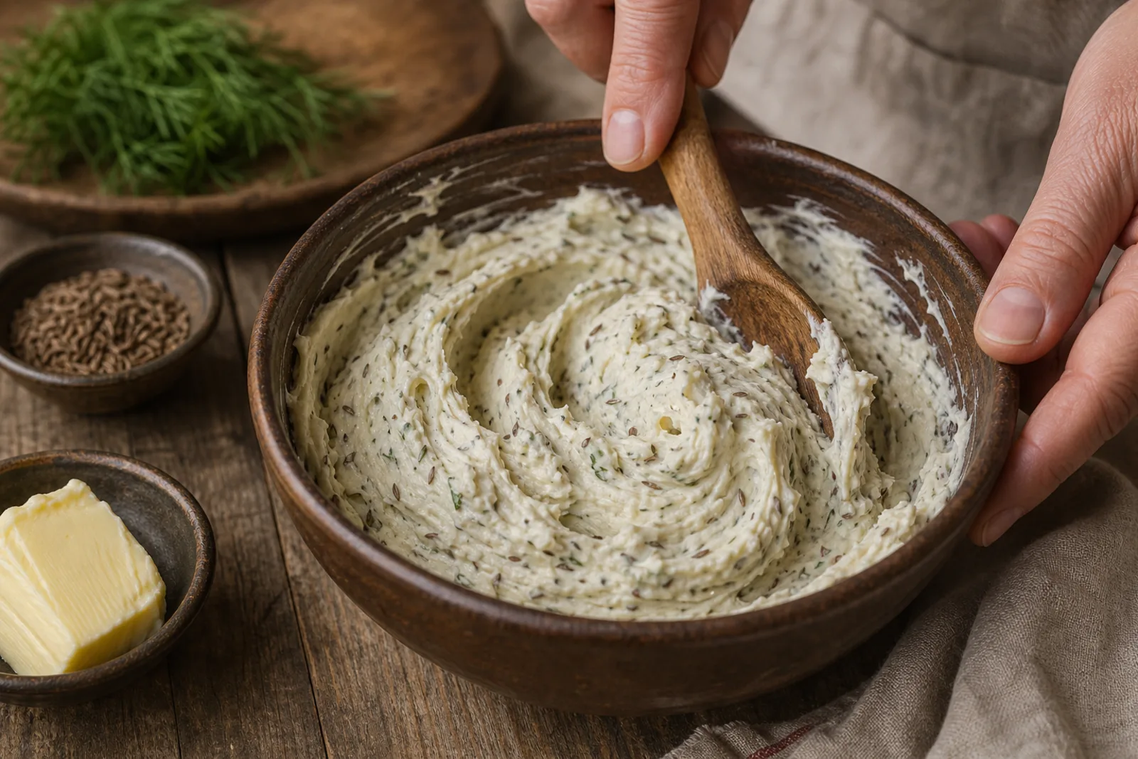 Kastinys: Žemaitian hand-stirred sour cream and butter product in a Lithuanian traditional food context