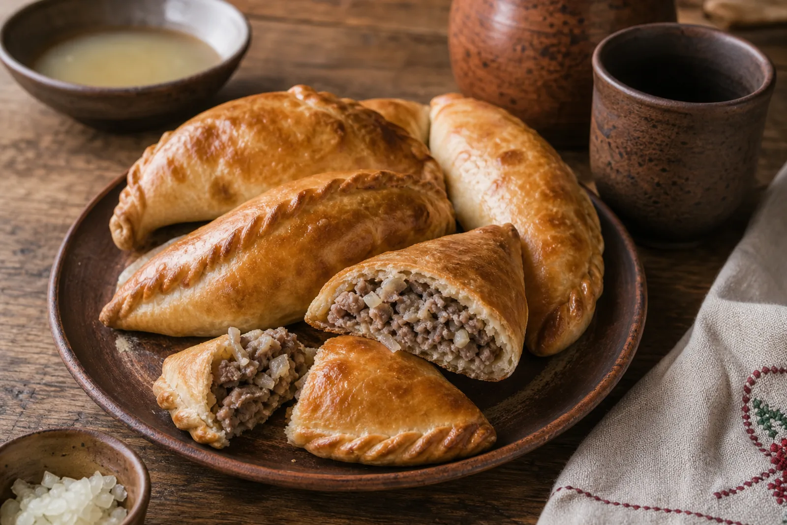 Kibinai: Karaim baked pastries with meat filling in a Lithuanian traditional food context