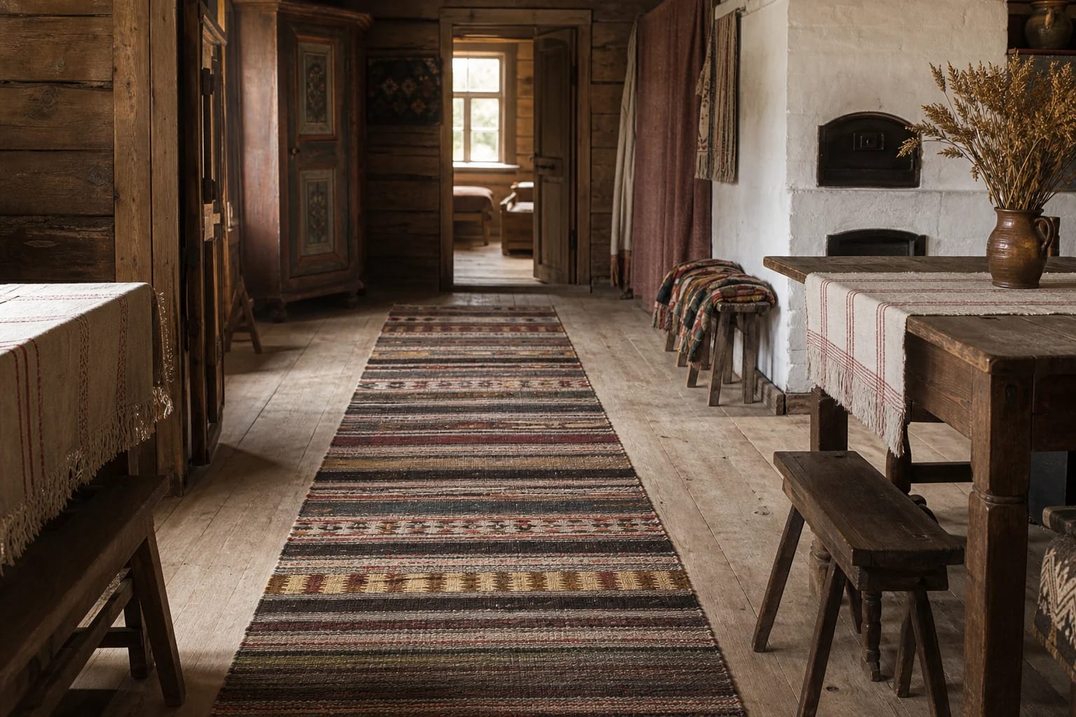 Carpets and Runners visual detail with tools and materials typical of the craft