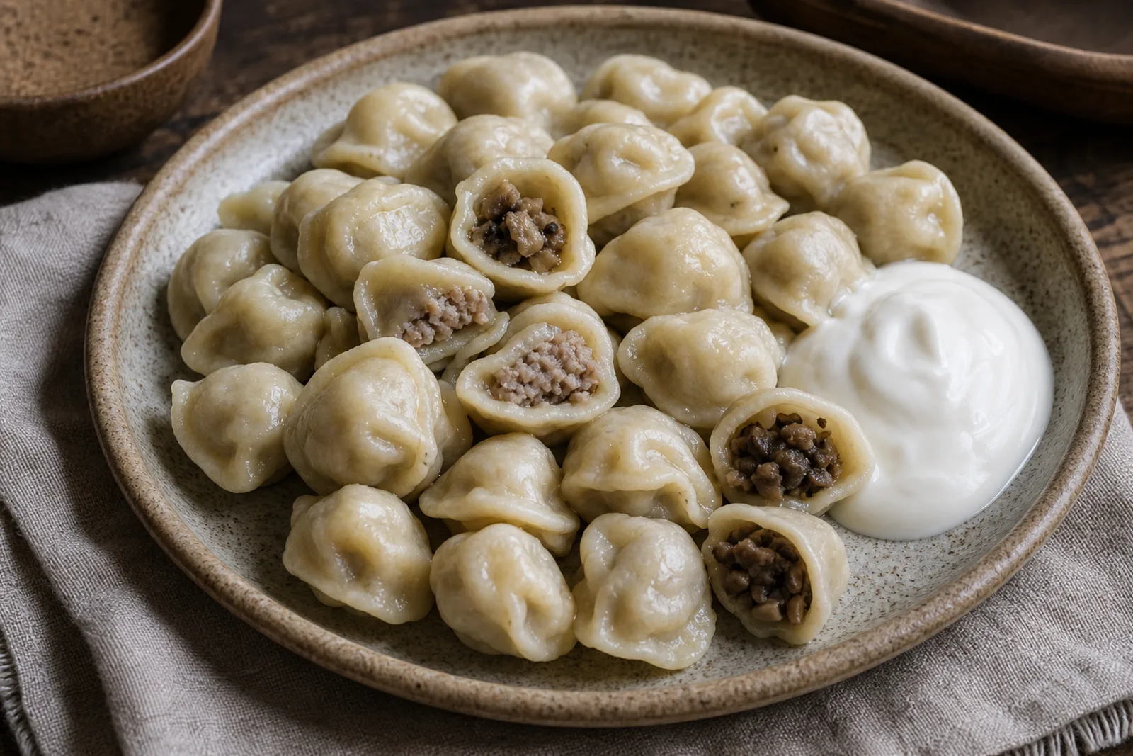 Koldūnai: boiled filled dough dumplings in a Lithuanian traditional food context