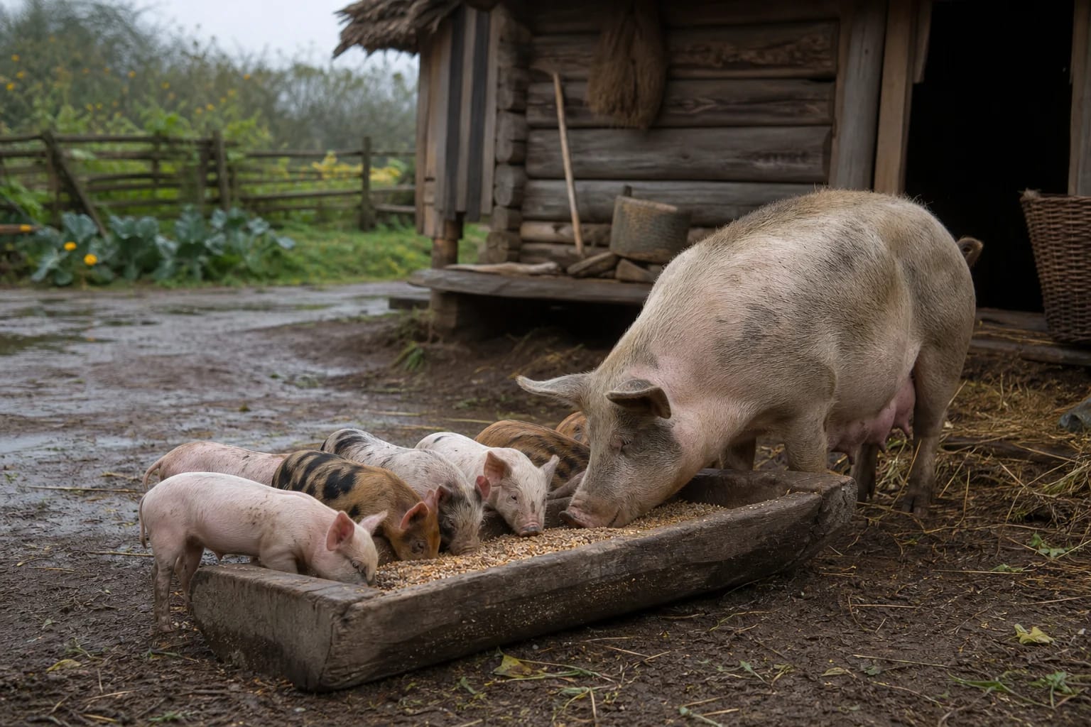 Pig care and feed for Krukis' sphere