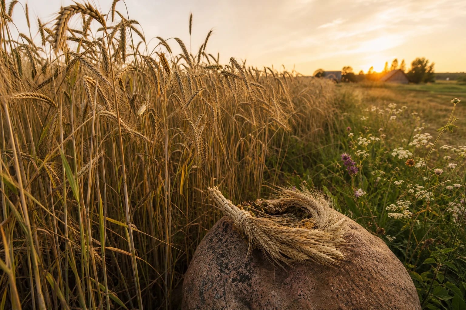 Dense rye and a sheaf offering for Krūminė