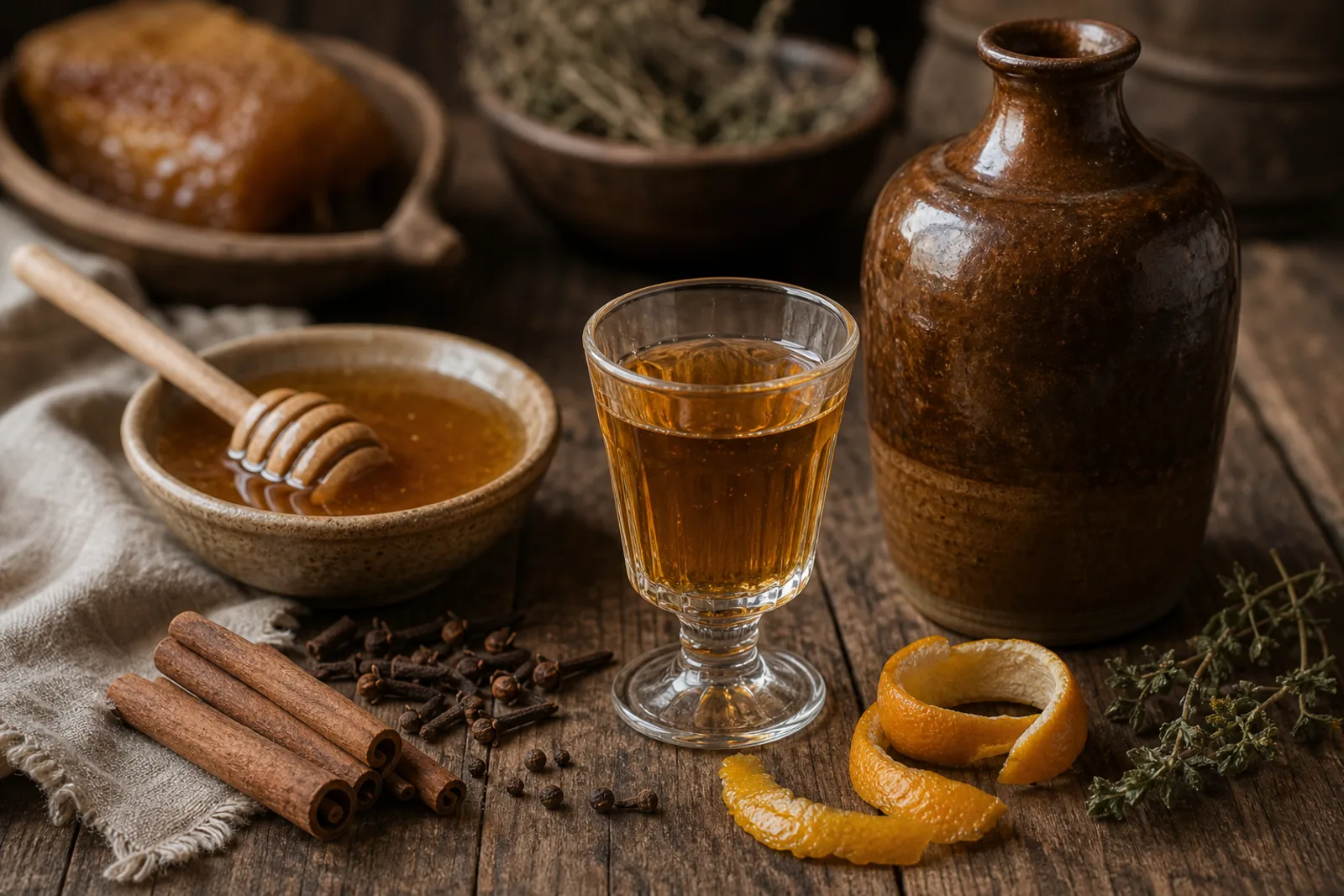 Krupnikas: honey and spice liqueur in a Lithuanian traditional food context