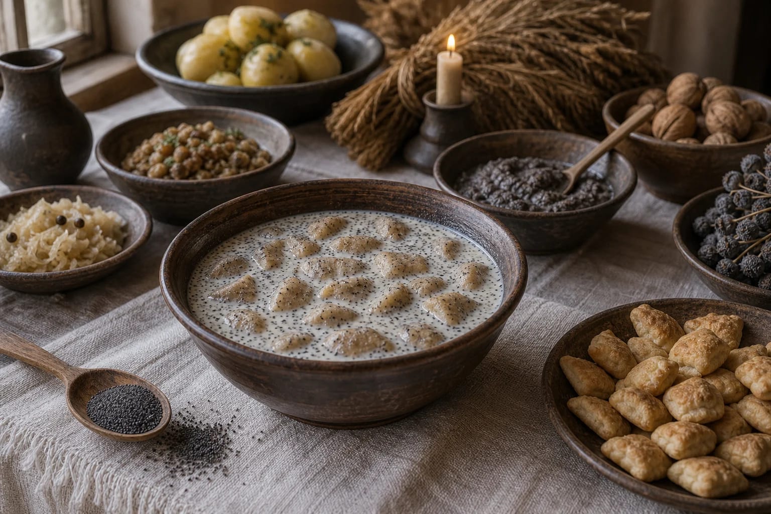 Kūčiukai and Ritual Baked Goods visual detail with tools and materials typical of the craft