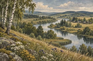 Shared illustration for the landscape and place-memory collection, not a documentary view of a particular site