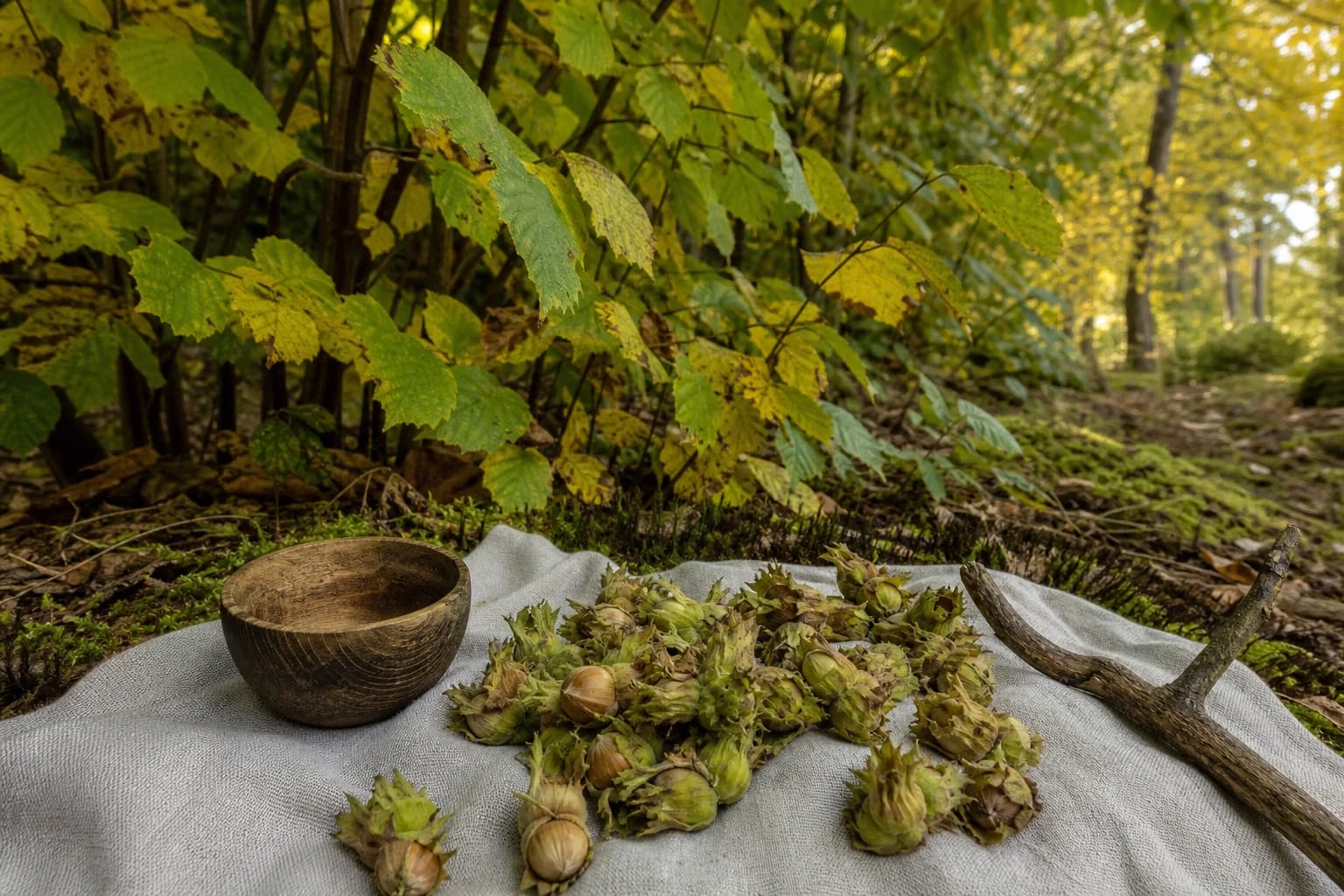 Hazelnuts and woodland edge for Lazdona