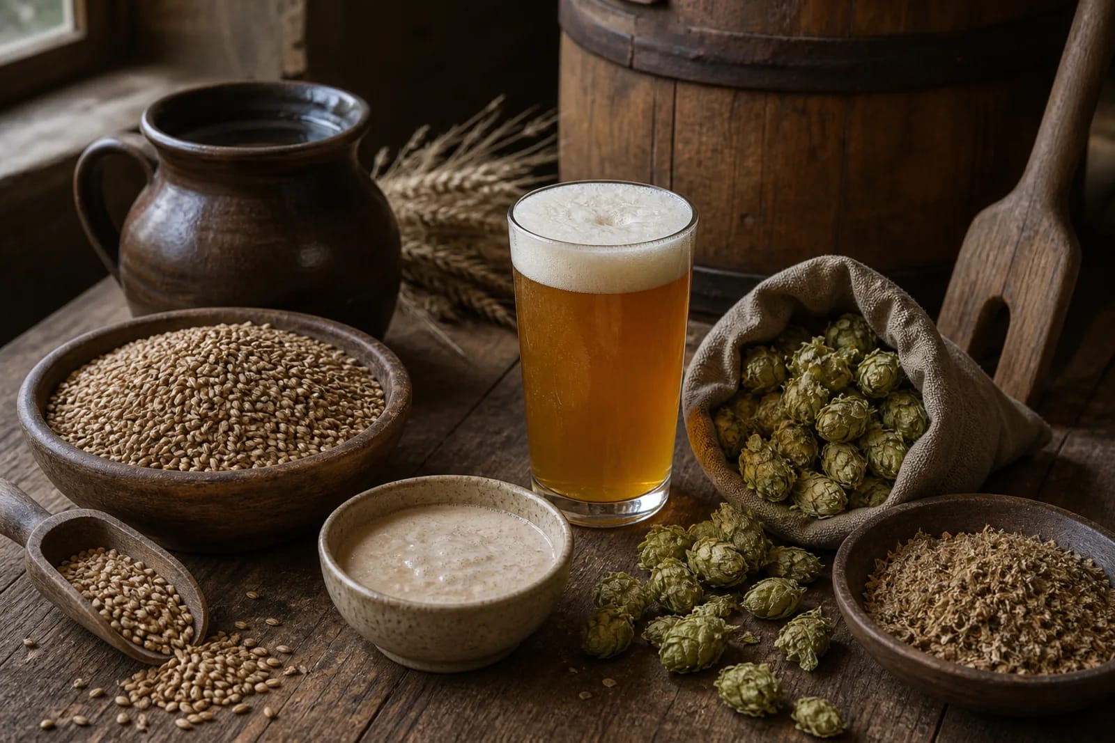 Lietuviškas alus: a drink of barley malt, hops, and fermentation in a Lithuanian traditional food context