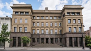 Representative facade of the Lithuanian Officers' Club on A. Mickevičiaus Street in Kaunas