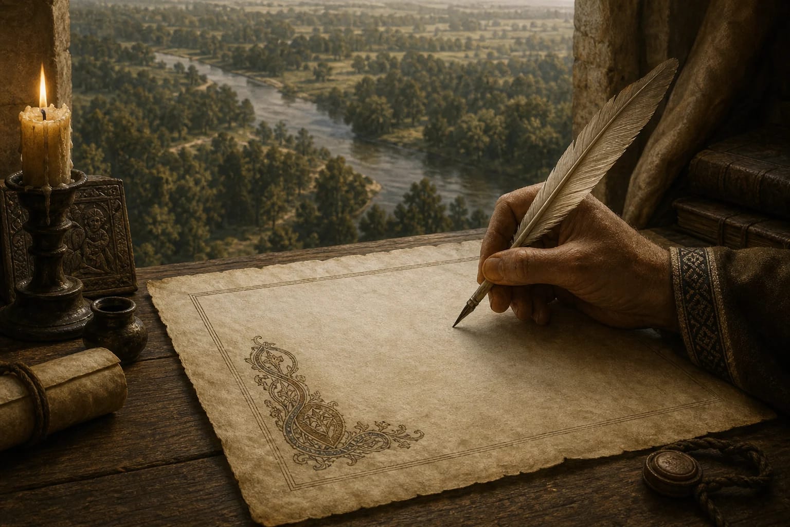 Legend of Lithuania's Name visual interpretation with Lithuania, name, year 1009 motifs