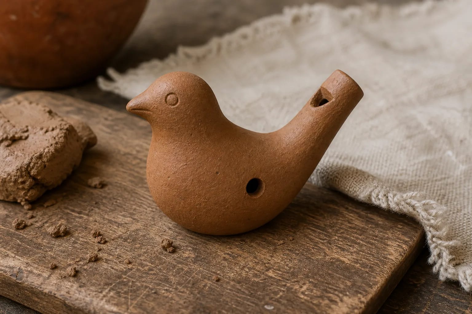 A bird-shaped molinukas with whistle openings