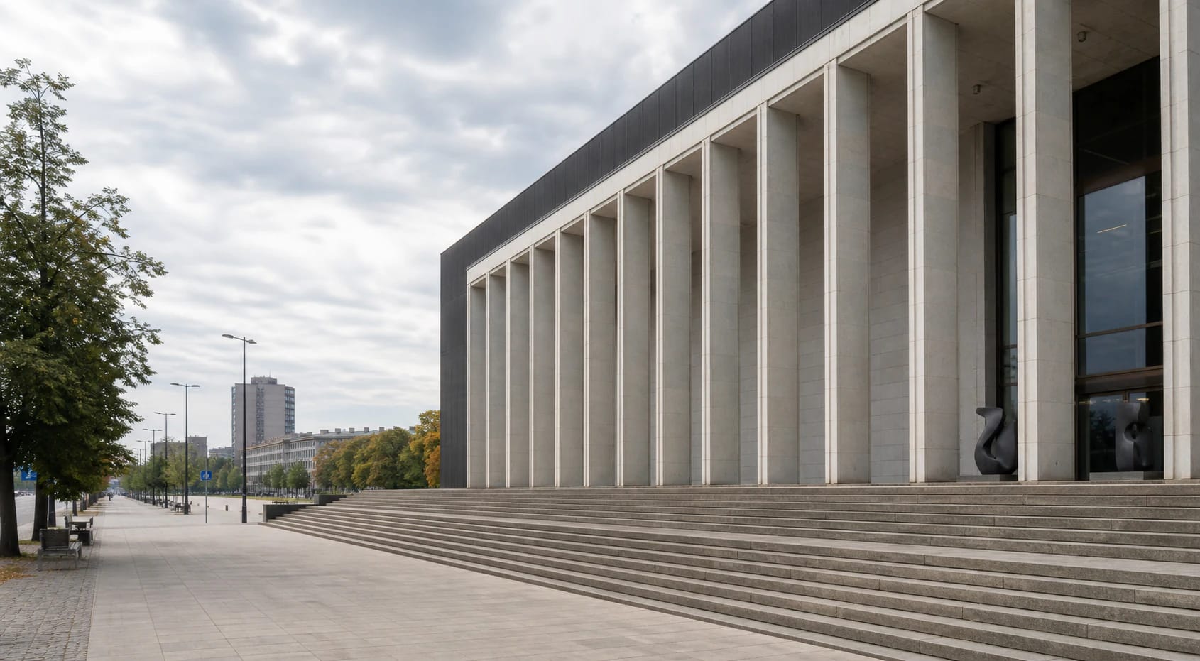 Modernist building of the National Gallery of Art on Konstitucijos Avenue in Vilnius