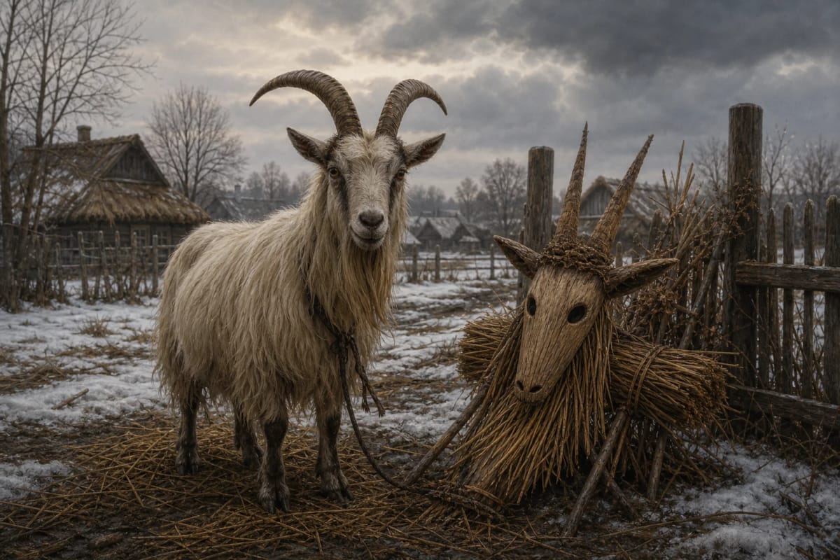 A goat as an animal of Perkūnas and fertility in Lithuanian folklore, connected with Užgavėnės masks