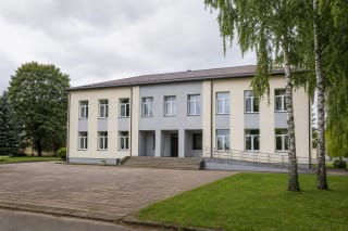 The public facade and entrance of Pagėgiai Cultural Centre on Jaunimo Street