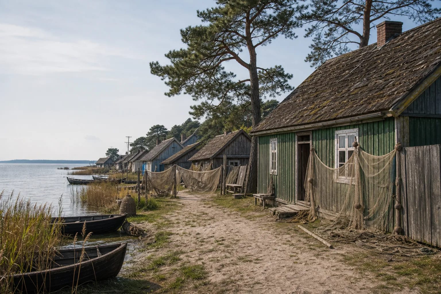 Pamarys fishing villages were shaped by water, boats, nets, and wooden houses.