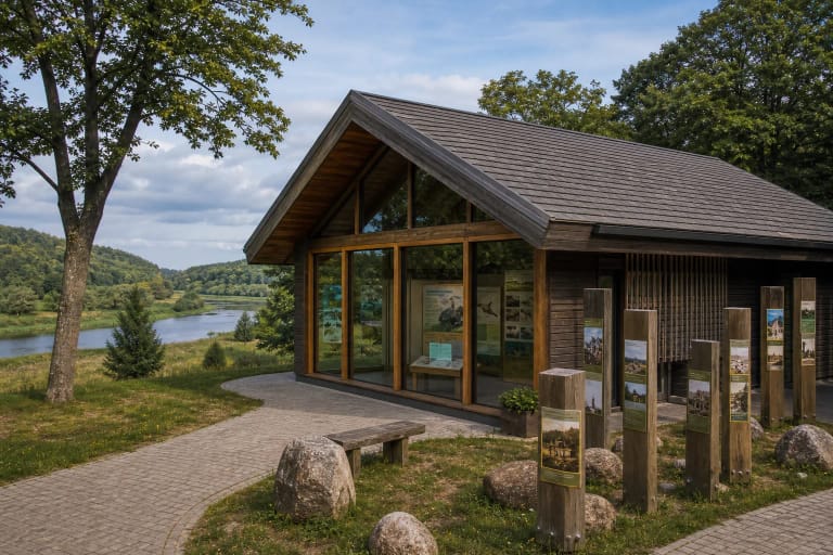 Panemunių Regional Park Visitor Centre and Nemunas valley exhibition in Šilinė