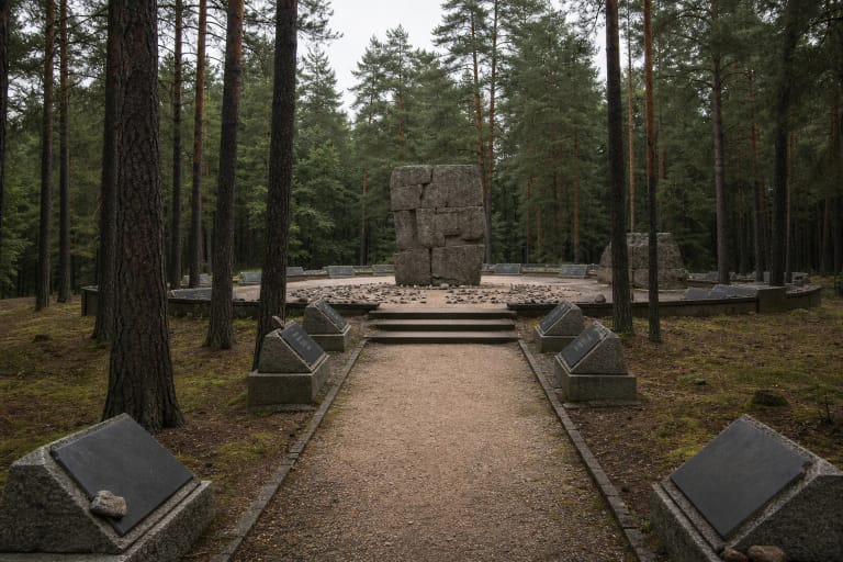 Panerių memorialo miško takai, memorialiniai akmenys ir rimties aikštelės
