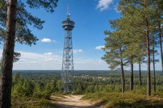 Puvočiai Village Observation Tower above the forests of Dainava Forest in Dzūkija National Park