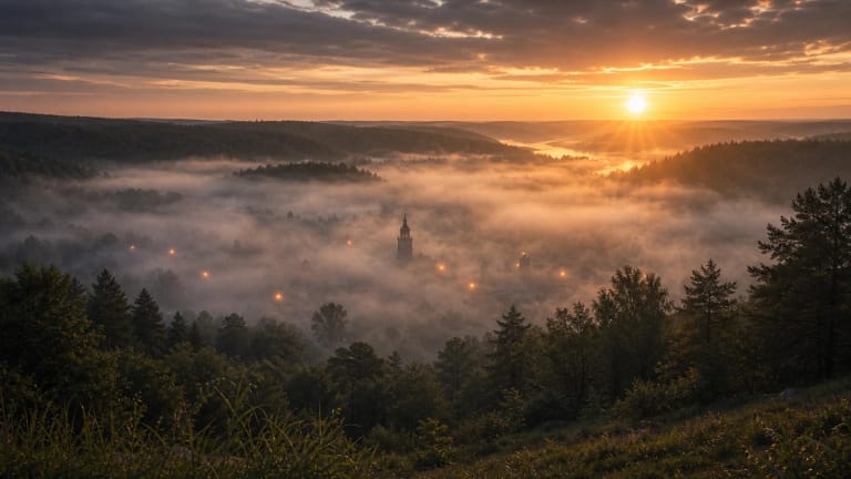Raigardas Valley near Druskininkai in the mood of a sunken-city legend