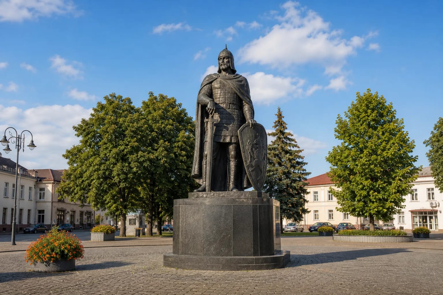 Raseinių Nepriklausomybės paminklas „Žemaitis“ miesto centrinėje aikštėje