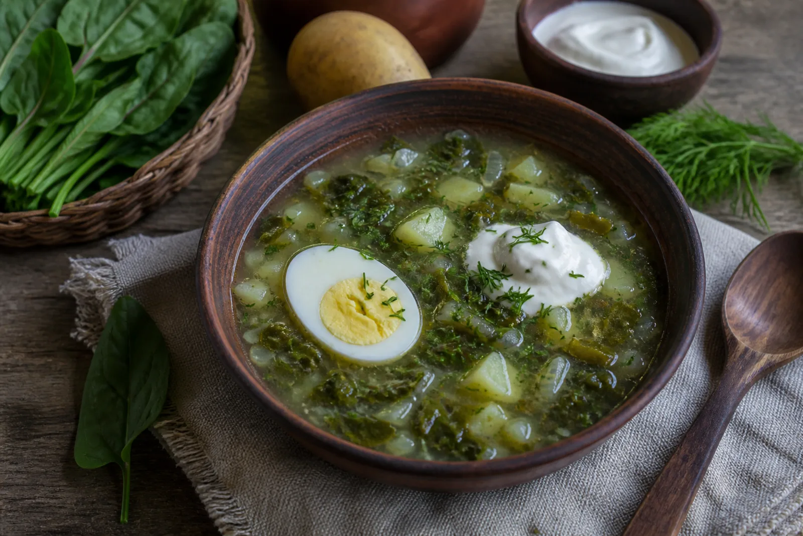 Rūgštynių sriuba: sour green soup in a Lithuanian traditional food context