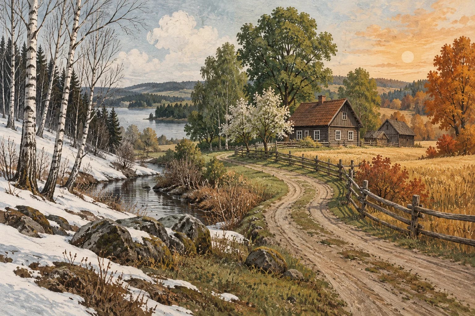 Thematic illustration of Lithuanian seasonal customs; not an archival photograph of the Šyvis custom
