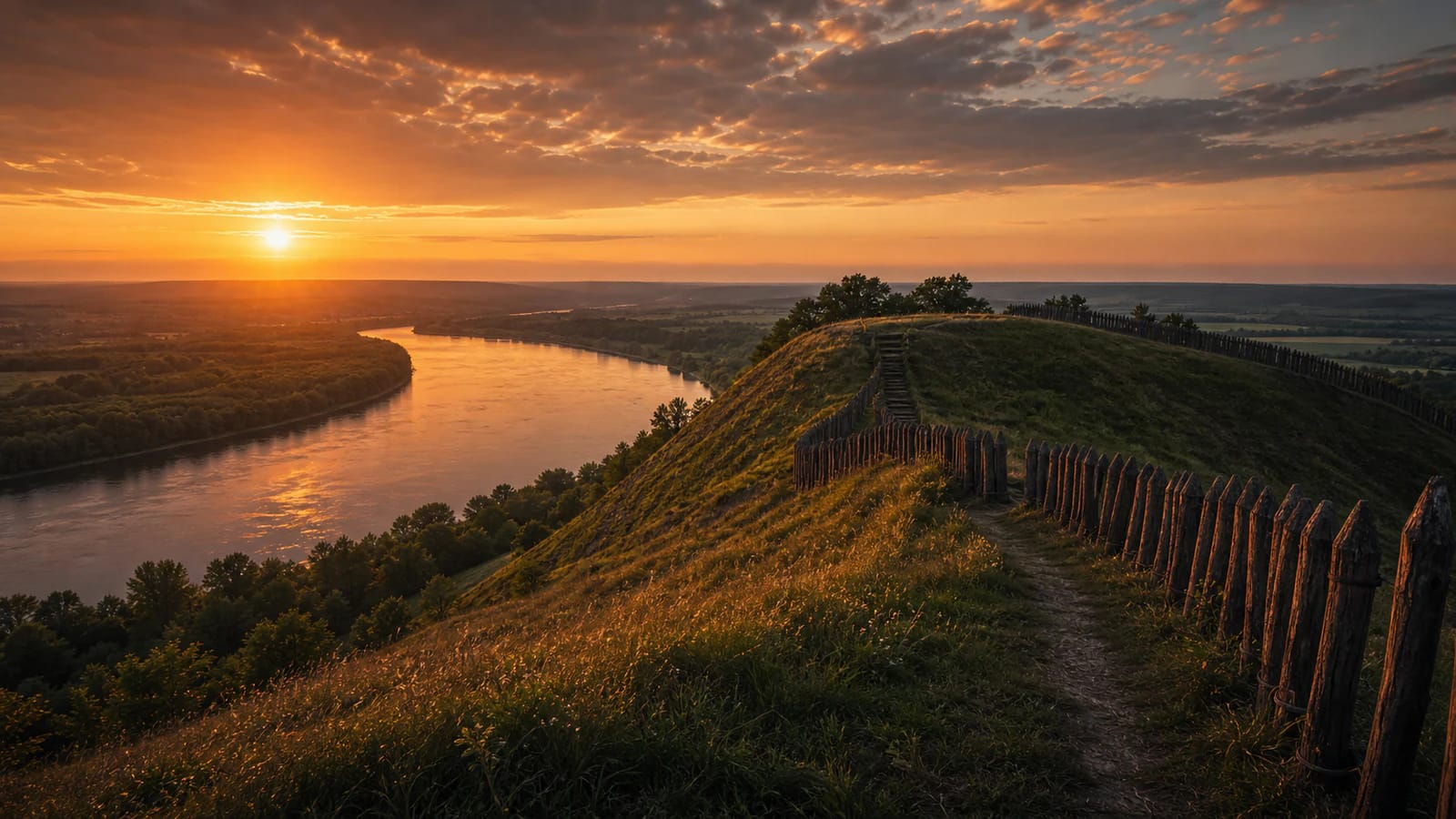 Seredžius hillfort, Palemonas Hill, above the Nemunas in the mood of an old castle legend