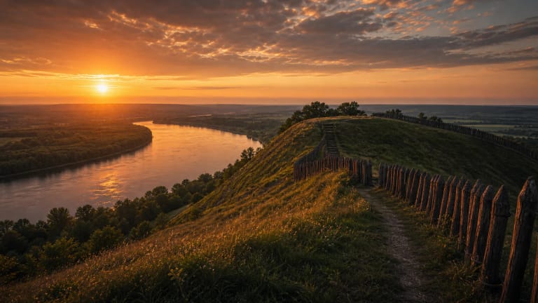 Seredžius hillfort, Palemonas Hill, above the Nemunas in the mood of an old castle legend