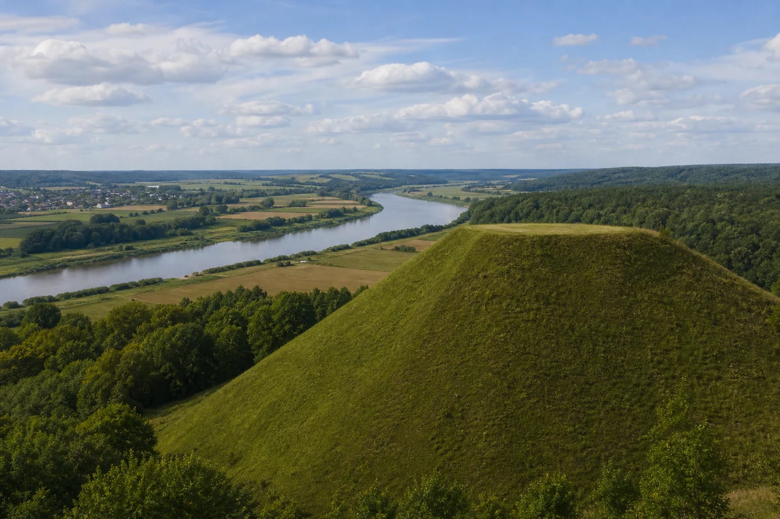 Seredžius Hillfort, Palemonas Hill, rising above the wide Nemunas valley