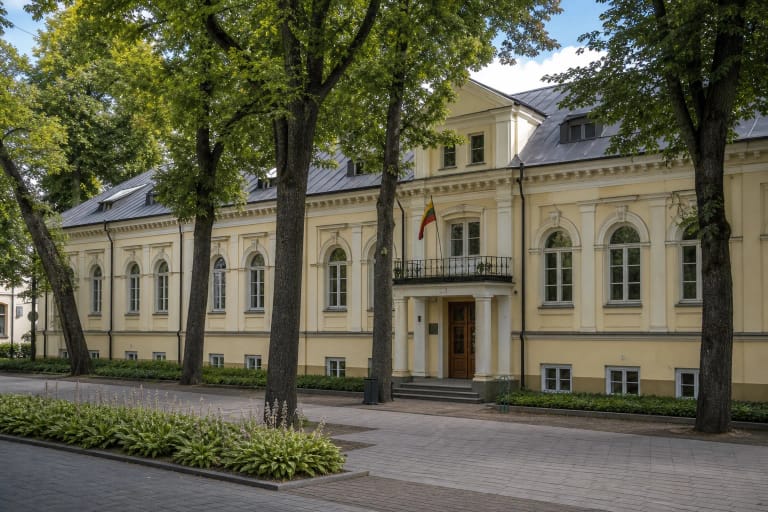 Historic Aušros Alley Palace building of the Šiauliai Aušra Museum in Šiauliai