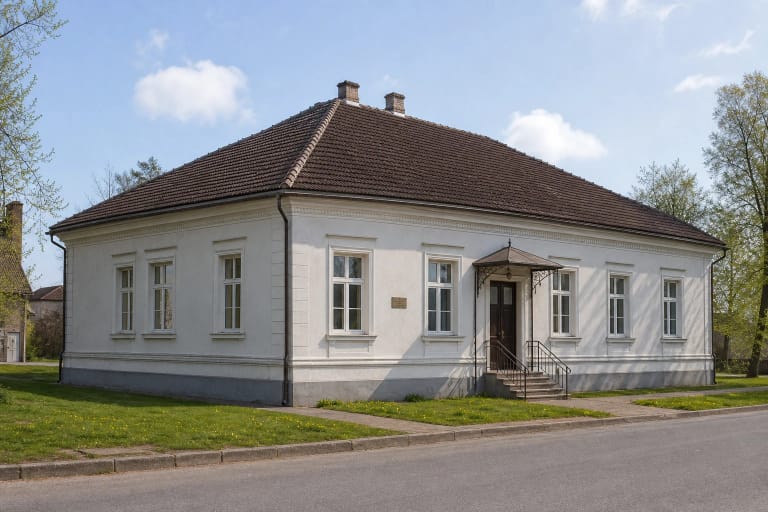 Istorinis 1900 m. Skaudvilės valsčiaus pastatas, kuriame veikia krašto muziejus