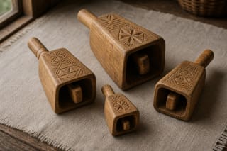 Wooden skrabalai as Lithuanian self-sounding folk instruments