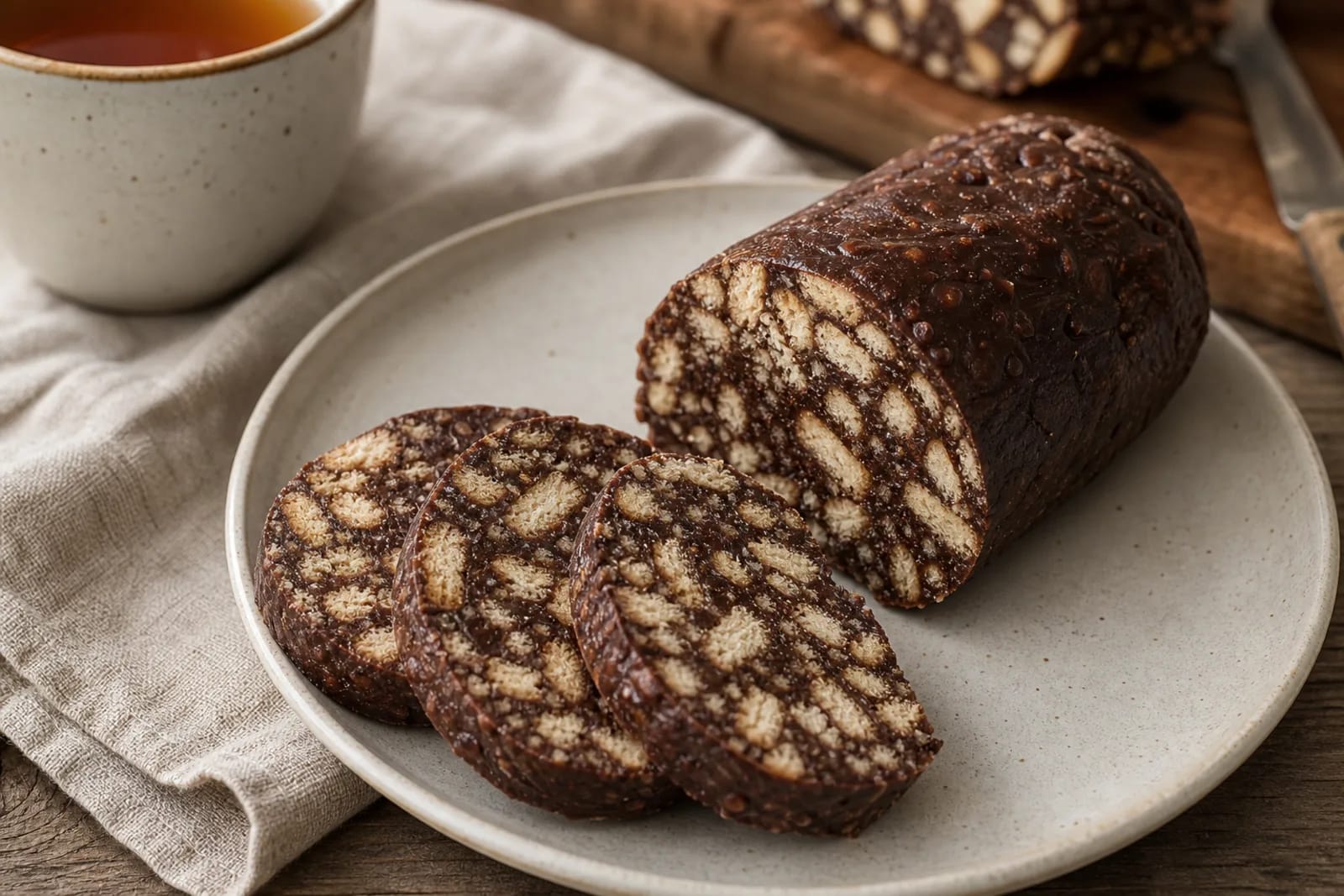 Tinginys: no-bake biscuit, cocoa, and condensed-milk dessert in a Lithuanian traditional food context