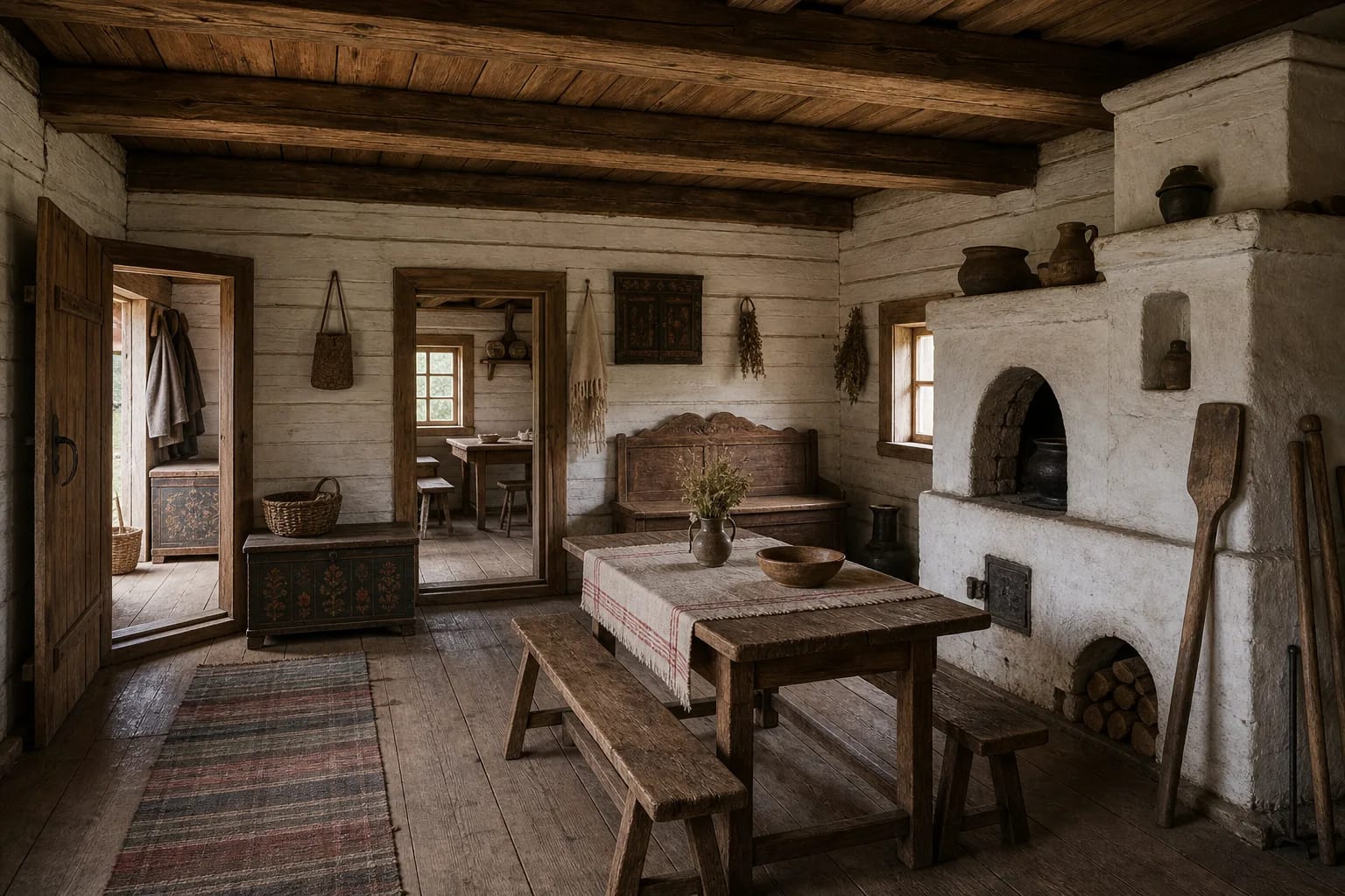 In a troba, room sequence and stove organized everyday family life.
