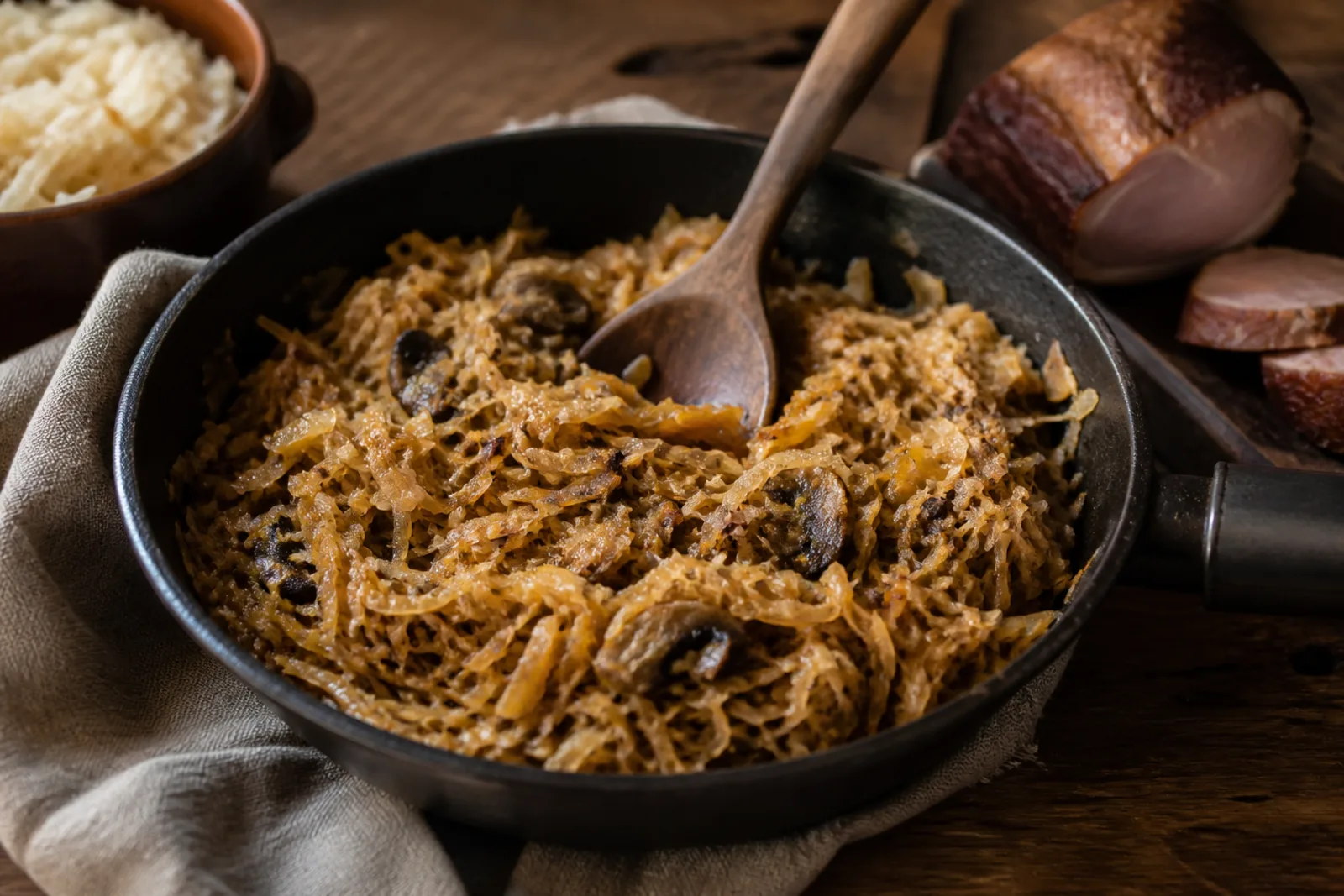 Troškinti rauginti kopūstai: slow-braised sauerkraut in a Lithuanian traditional food context