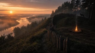 Ukmergė hillfort by the Šventoji in the mood of the wolf-maiden legend