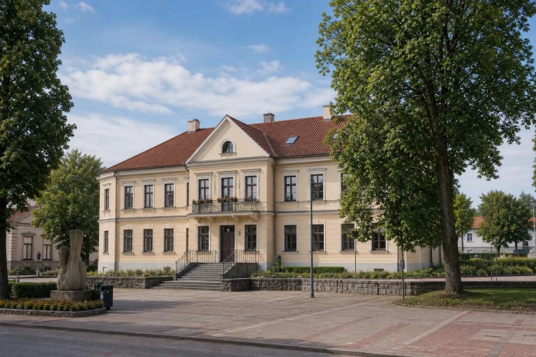 Utenos kraštotyros muziejaus istorinis pastatas prie Utenio aikštės