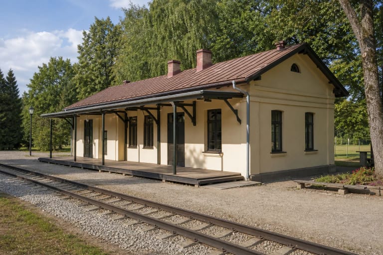 Old Utena narrow-gauge railway station housing the Freedom Fights Museum